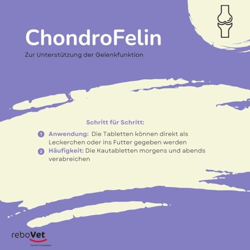 ChondroFelin Gelenkunterstützungs-Kautabletten für Katzen: Mit Grünlippmuschel, Teufelskralle, Chondroitinsulfat & MSM, 180 Stück