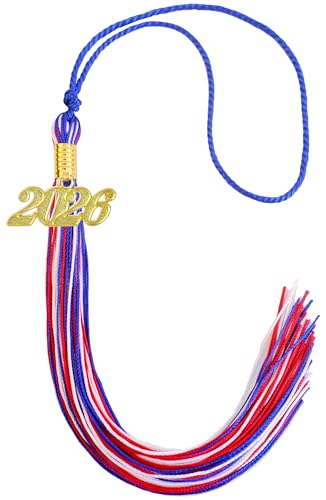 Image of Red White and Blue Graduation Tassel 2026 for Grad Cap and Graduation Ceremony Accessory Decoration