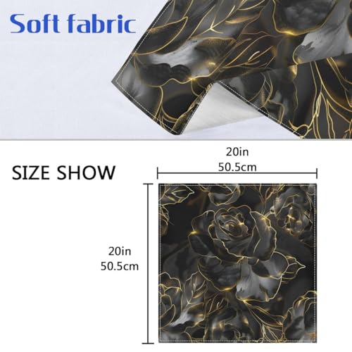 Servilletas de Tela Black Gold Rose Pack x4 20x20 Pulgadas miniatura 2