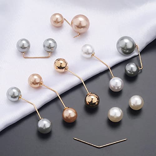 10 Pcs Pearl Brooch,Brooches And Pins For Women Fashion Faux Pearl Brooches Pin Sweater Shawl Clips Waist Extender Safety Pins Dress Skirt Waist Scarf Clip，Perfect For Diy Decoration And Design #TOP1