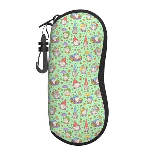 TZTTZT - Funda para anteojos de sol con gnomos de primavera, estuche de lectura con gancho, funda de neopreno suave y ligera con cierre para mujeres y hombres