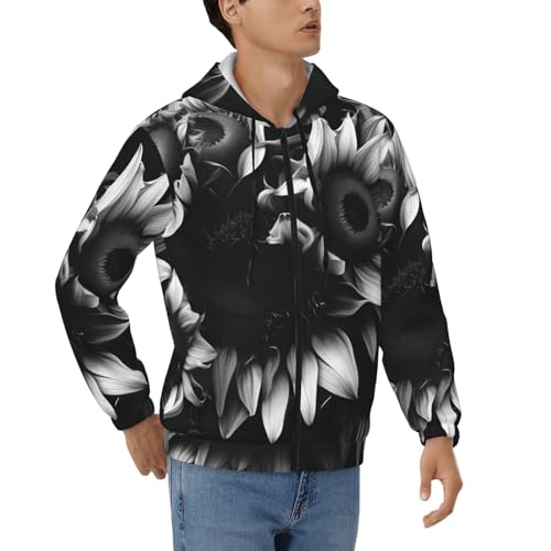 Sweat à capuche décontracté EdWal pour hommes : fini les looks ternes avec ce zippé tournesol
