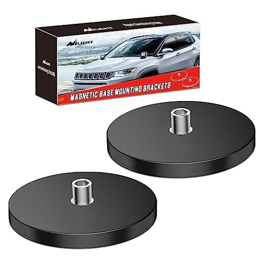 Nilight 90042B 2PCS Magnetic Base LED Light Bar Mounting Brackets, Powerful Sucker Holder for Bottom-Mounted Offroad LED Work Light Mounting on Hood, 2 Years Warranty