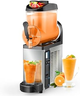 12L Commercial Slush Machine - Stainless Steel Slushie maker Frozen Drink Machine Commerical for Smoothies, Margaritas, Cocktails, Juices & Alcohol Beverages - Ideal for Bars, Cafés & Restaurants