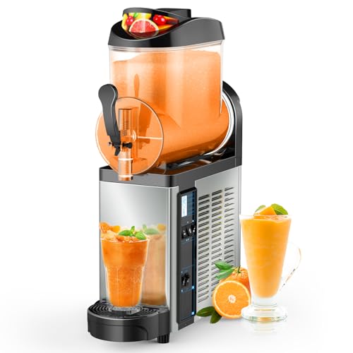 12L Commercial Slush Machine - Stainless Steel Slushie maker Frozen Drink Machine Commerical for Smoothies, Margaritas, Cocktails, Juices & Alcohol Beverages - Ideal for Bars, Cafés & Restaurants