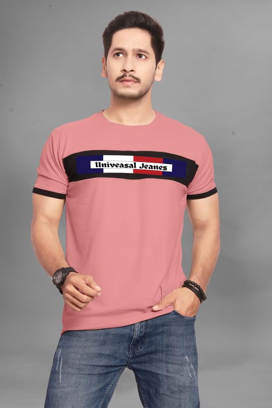 Image of Men's Regular Fit Insignia Polo T-Shirt | Cotton Rich | Premium Pique Weave for Regular Use (Ujease-14-Peach PT)