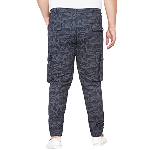 Image of JOHN PRIDE Men Camouflage Blue Cargo Pant (JPTR2184 Blue)