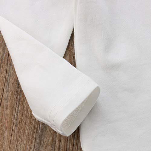 Mubineo Toddler Baby Girl Basic Plain Ruffle Sleeve Cotton T Shirts Tops Tee Clothes (White(Long Sleeve), 4-5T) - Thumbnail 6