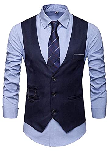 CK Fashion Men’s Waistcoat Slim Fit Dress Vest Wedding Waistcoat