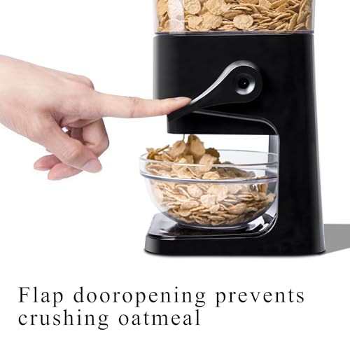 FHJP Cereal Dispenser Countertop, 5L Kitchen Organization Cereal Containers Storage, Desktop Candy Dispenser Plastic Cereal Dispenser, Snack Containers Can Hold Granola, Dry Food, Grain (Black, 3Pc) - Thumbnail 5