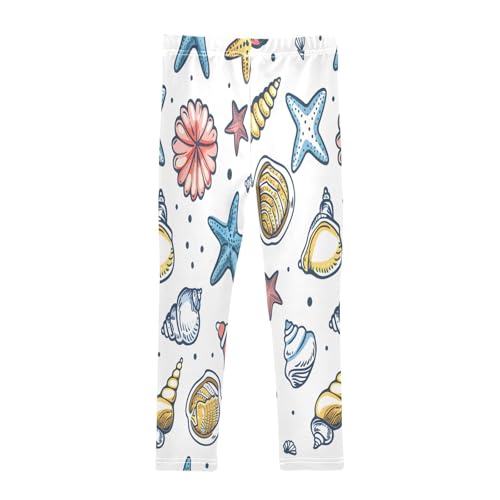Toddler Girls Leggings Printed Yoga Pants Leggings Hand Drawn Seashells for Kids2