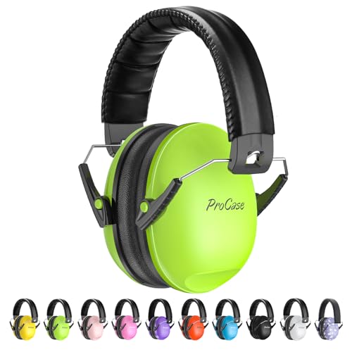 Image of ProCase Noise Cancelling Headphones for Kids Toddler, SNR 27dB Noise Reduction Ear Muffs, Hearing Protection for Monster Jam, Concerts, Fireworks, Shooting, Air Show, Autism Sensory Needs -Green