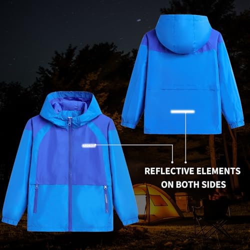 Image of MGEOY Kids Rain Jackets Waterproof with Hood Lightweight Rain Coats for Girls Boys