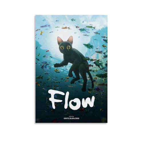 URAUIH Póster de película Flow para dormitorio, sala de estar, pared, 30 x 45 cm, estilo sin marco