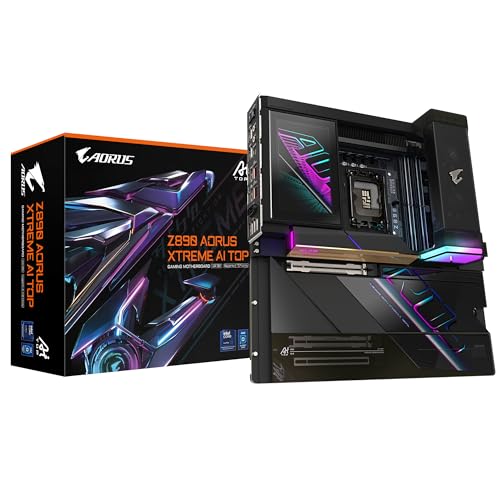 GIGABYTE Z890 AORUS Xtreme AI Top Carte Mère - Prend en Charge Les processeurs Intel Core Ultra (Série 2), VRM 22+1+2 Phases, jusqu'à 9500MHz DDR5 (OC),...