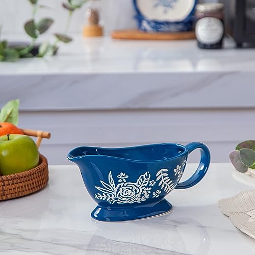 Wisenvoy Gravy Boat Porcelain Gravy Boats 20 Oz Gravy Bowl - Thumbnail 2