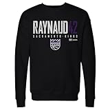 500 LEVEL Maxime Raynaud Sacramento Kings Elite Crewneck Sweatshirt (Black, Large)