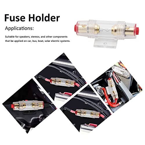 Brightfun 2Pcs 12-48V In-Line Agu Fuse Holder With 60 Amp Fuse,Gold Plated And Waterproof, Protection For Car Power, Car Audio Amplifier, Truck, Boats, Compressors And Solar Systems #TOP5
