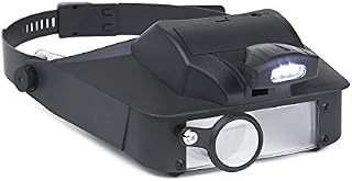 Carson LumiVisor Head Magnifier - Head Visor with LED Lighted Magnifier (2x/3x/5x/6x) (LV-10)