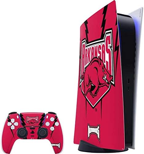 Skinit Decal Gaming Skin Compatible with PS5 Digital Edition Bundle - Officially Licensed University of Arkansas-Fayetteville Razorbacks Design