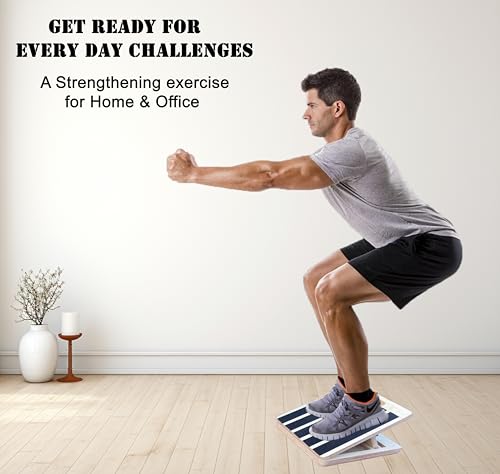 Image of Homecute Wooden Slant Board, Calf Stretch Adjustable Incline Board Portable Non-slip stretching Board, 3 positions Workout Board for Pain Relief from Plantar Fasciitis Tendinitis and More.
