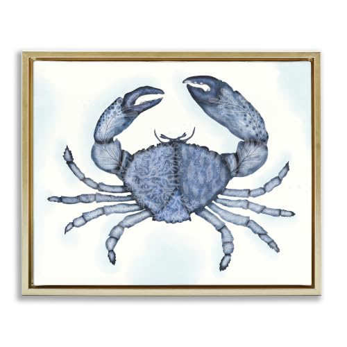 Blue Crab Claws Sea Life Pattern, 17 x 21 Inch Canvas in Floater Frame
