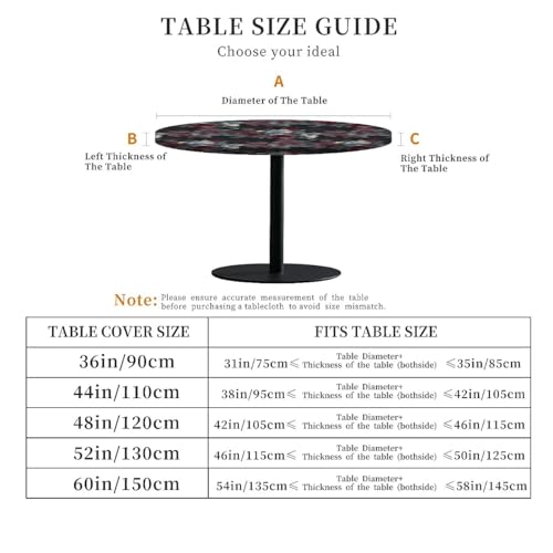 ARTSGOO Round Fitted Table Cloth with Elastic Edge Design Table Cover Waterproof Stain-Resistant Wipeable Picnic Tablecloths Fits 54"-58" Round Tables for Camping, Dining, Indoor and Outdoor by ARTSGOO - Used condition - Image 2