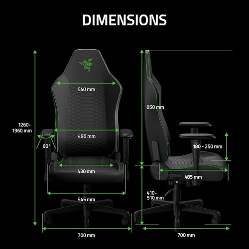 Razer Iskur V2 X NewGen - Ergonomic Gaming Chair with Breathable Comfort - Gen-2 EPU Leather with CoolTouch Technology - Built-In Lumbar Support - Ultra-Wide Shoulder Arches and Seat Base | Black - Image 3