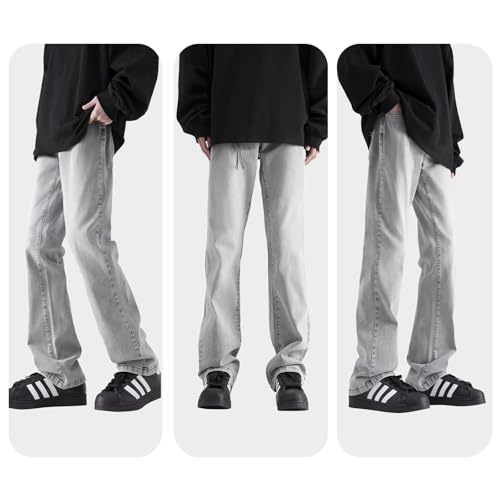 Jeans for Men 36 Inseam Big Sizes, Extra Length Gray Jeans, Straight Leg Casual Fit Men's Pants3