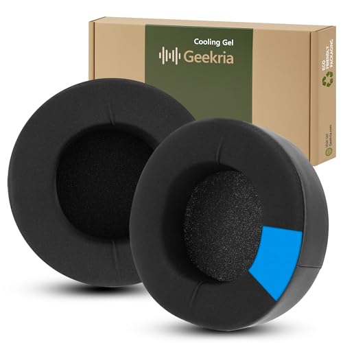 Almohadillas de repuesto para auriculares Geekria Sport Cooling-Gel para Corsair Virtuoso PRO Wired (CA-9011370-NA), cojines para oídos, piezas de reparación (Negro) miniatura 1