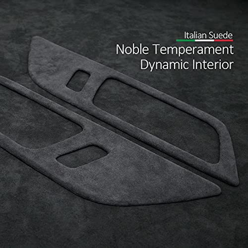 Gzxinwei Black Suede Interior Moulding Door Handles Panel Cover Door Bowl Stickers Decals For Mustang 2015 2016 2017 2018 2019 2020 2021 #TOP5