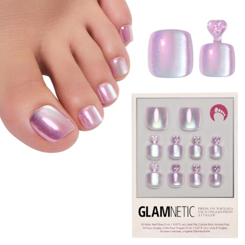 Glamnetic Press-On Toenails Bundle - Blueberry Milk, Emerald Green & Oyster | Salon Quality Fake Toenails Kit | Blue, Green & Pearl Pedicure Toenails for At-Home Pedicures - Image 4