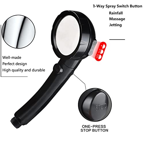 Nosame Shower Head，High Pressure Water Saving 3 Mode With On/Off Pause Function Handheld Showerheads #TOP3