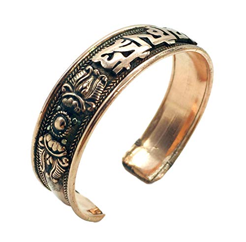 100% Pure Copper Tibetan Healing Bracelet. Unisex, Hand Made High Gauge Copper (Mantra)4