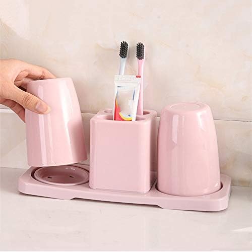 Washing Cup Toothbrush Holder Set Creative Family Couple Home Toothbrush Holder Mouthwash Cup Holder with 2 Cups