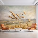 Generico Carta da Parati Spighe di Grano, 400X280cm, Carta da Parati Tessuto Non Tessuto Campo di Grano Rustico, Camera da Letto Decorazioni Parete Soggiorno Decorazione Cucina Décor EL&D56