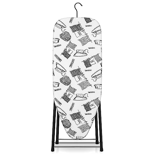 Duwee Tabua de Passar Roupa Compacta, Mesa de Passar Roupa com Gancho Para Pendurar, Perna Dobrável,