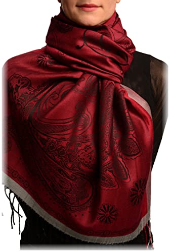 Pashmina feel rouge anti-courants d'air : l'écharpe douce qui ne pique pas