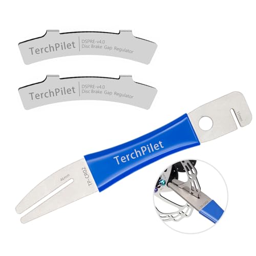 TerchPilet Bike Disc Rotor Truing Tool Kit - 2 in1 Bicycle Brake Rotor Truing Fork& Hydraulic Brake Piston Press-Steel Rotor Adjustment Tool Alignment for Mountain Road Bike