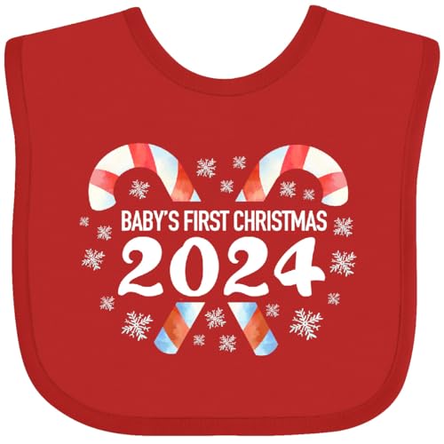 inktastic Baby's First Christmas 2024 Baby Bib