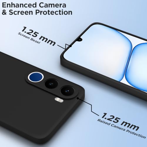 Image of Outlouders Back Cover for Realme C100x | Camera Protection | Durable Soft Matte Silicone Bumper Case (Black)