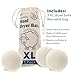 GE Appliances Wool Dryer Balls, XL Reusable Natural Fabric Softener Made of 100% Pure New Zealand Wool, Set of 3