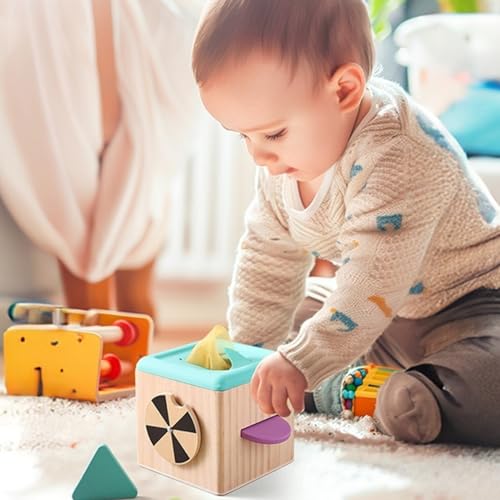 Boîte à mouchoirs bébé éducative avec miroir sensoriel