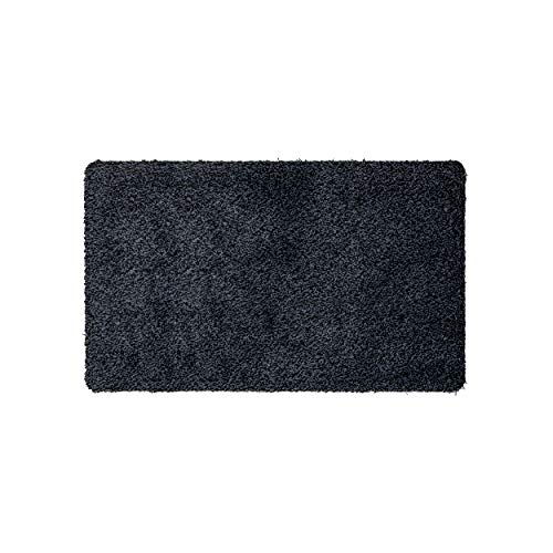 WohnDirect Magic Mat 50x90cm, Blau-Schwarz - Ultra Saugstarke, Waschbare und rutschfeste Fußmatte aus Mikrofaser - Sehr dünn, passt unter Fast Jede Türe Cover