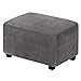 C/N Ottomane Schonbezug Stretch Hocker Bezug Rechteck Samt hocker Bezug für Ottomane quadratisch Überzug Hockerbezug Grau