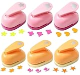 Perforatrici per Carta Bambini, PUYUKO 6 Pezzi Set Perforatori Fantasia per Scrapbooking e Lavoretti Creativi per Carta e Cartoncino Sottile (Cuore, Stella, Farfalla, Fiore, Tulipano, Foglia d