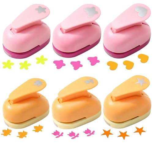 Perforatrici per Carta Bambini, PUYUKO 6 Pezzi Set Perforatori Fantasia