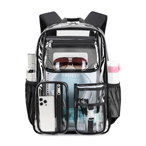 Clear Backpack 16In Large Heavy Duty Stadium Approved Transparent Backpack