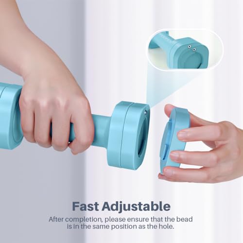 Zempox Adjustable Dumbbell Set, 4 in 1 Free Weight Dumbbell Set for Women, Hand Weight for Women at Home, Each 2lb 3lb 4lb 5lb with TPU Soft Rubber Handle for Home Gym Aquatic Fitness Equipment,Blue by Zempox - Image 4