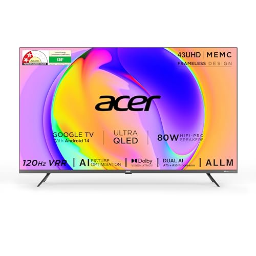 acer 109 cm (43 inches) Super Series 4K Ultra HD Smart QLED Googl...
